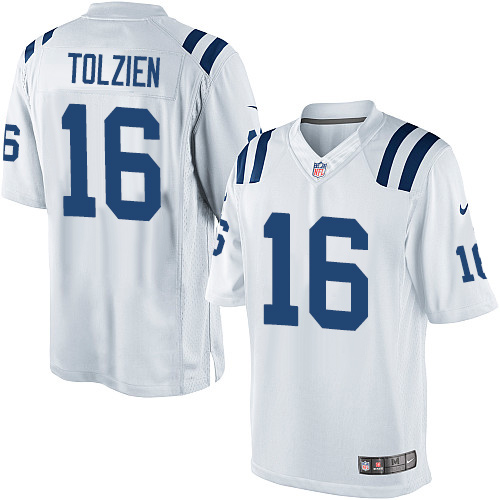 Men's Limited Scott Tolzien Nike Jersey White Road - #16 NFL Indianapolis Colts